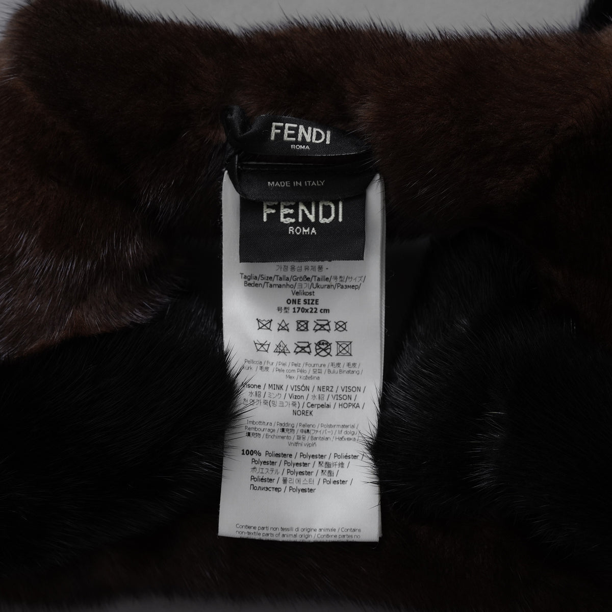 超希少 FENDI フェンディ / 美品 17AW ミンク ファー チェーンリンク マフラー  / FNG049 A140 F0GMF / ONE SIZE (BLACK × DARK BROWN) レディース 352128-izm アクセサリー