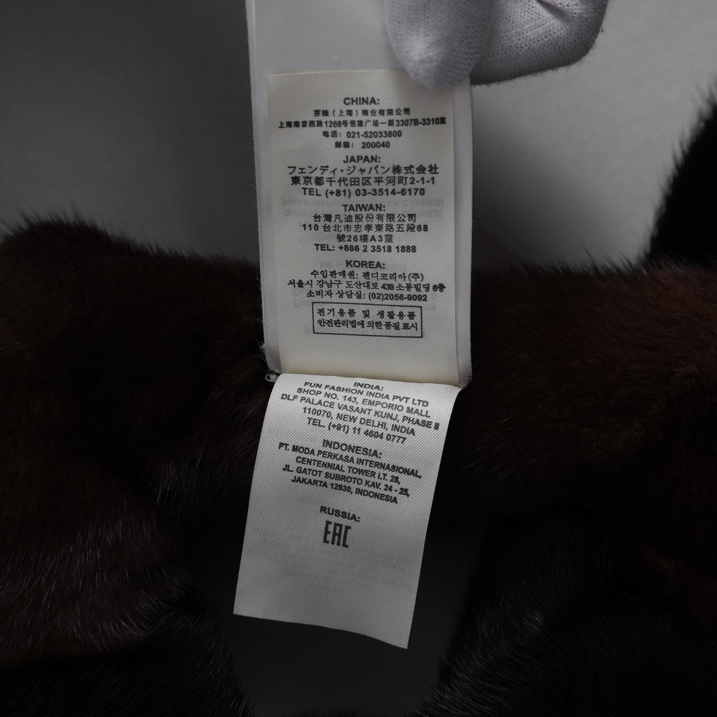 超希少 FENDI フェンディ / 美品 17AW ミンク ファー チェーンリンク マフラー  / FNG049 A140 F0GMF / ONE SIZE (BLACK × DARK BROWN) レディース 352128-izm アクセサリー