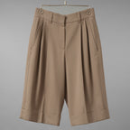Brunello Cucinelli ブルネロクチネリ / 美品 17SSフォールドヘム ショートパンツ バミューダパンツ / MA171P7322 /  size 40 (TAUPE) レディース