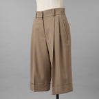 Brunello Cucinelli ブルネロクチネリ / 美品 17SSフォールドヘム ショートパンツ バミューダパンツ / MA171P7322 /  size 40 (TAUPE) レディース