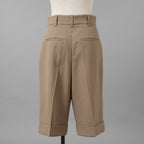 Brunello Cucinelli ブルネロクチネリ / 美品 17SSフォールドヘム ショートパンツ バミューダパンツ / MA171P7322 /  size 40 (TAUPE) レディース