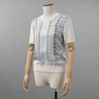 EMILIO PUCCI エミリオプッチ / 美品 シルク 半袖ニット / 1HKP10 1H962 / size S (LIGHTBLUE)