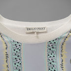 EMILIO PUCCI エミリオプッチ / 美品 シルク 半袖ニット / 1HKP10 1H962 / size S (LIGHTBLUE)