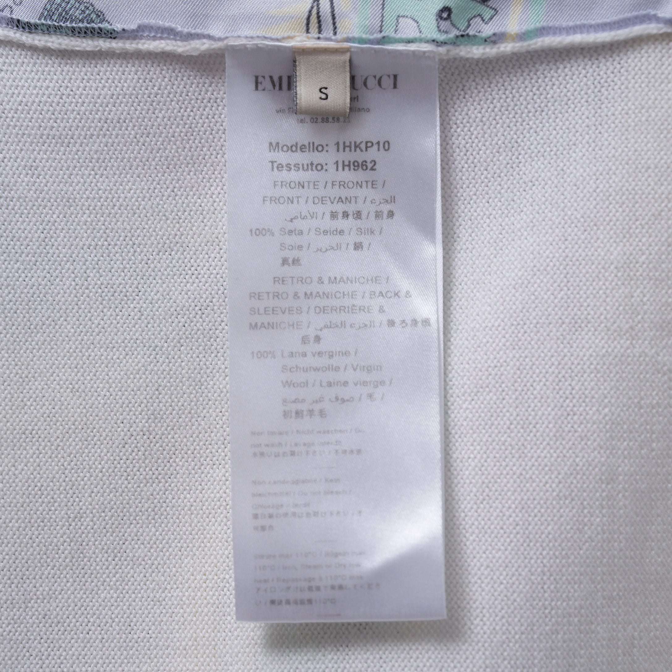EMILIO PUCCI エミリオプッチ / 美品 シルク 半袖ニット / 1HKP10 1H962 / size S (LIGHTBLUE)
