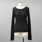 ASTRAET アストラット / 美品 25SS レース ロングスリーブカットソー 長袖Tシャツ / 5412-2-710155 / size FREE（ BLACK ) レディース