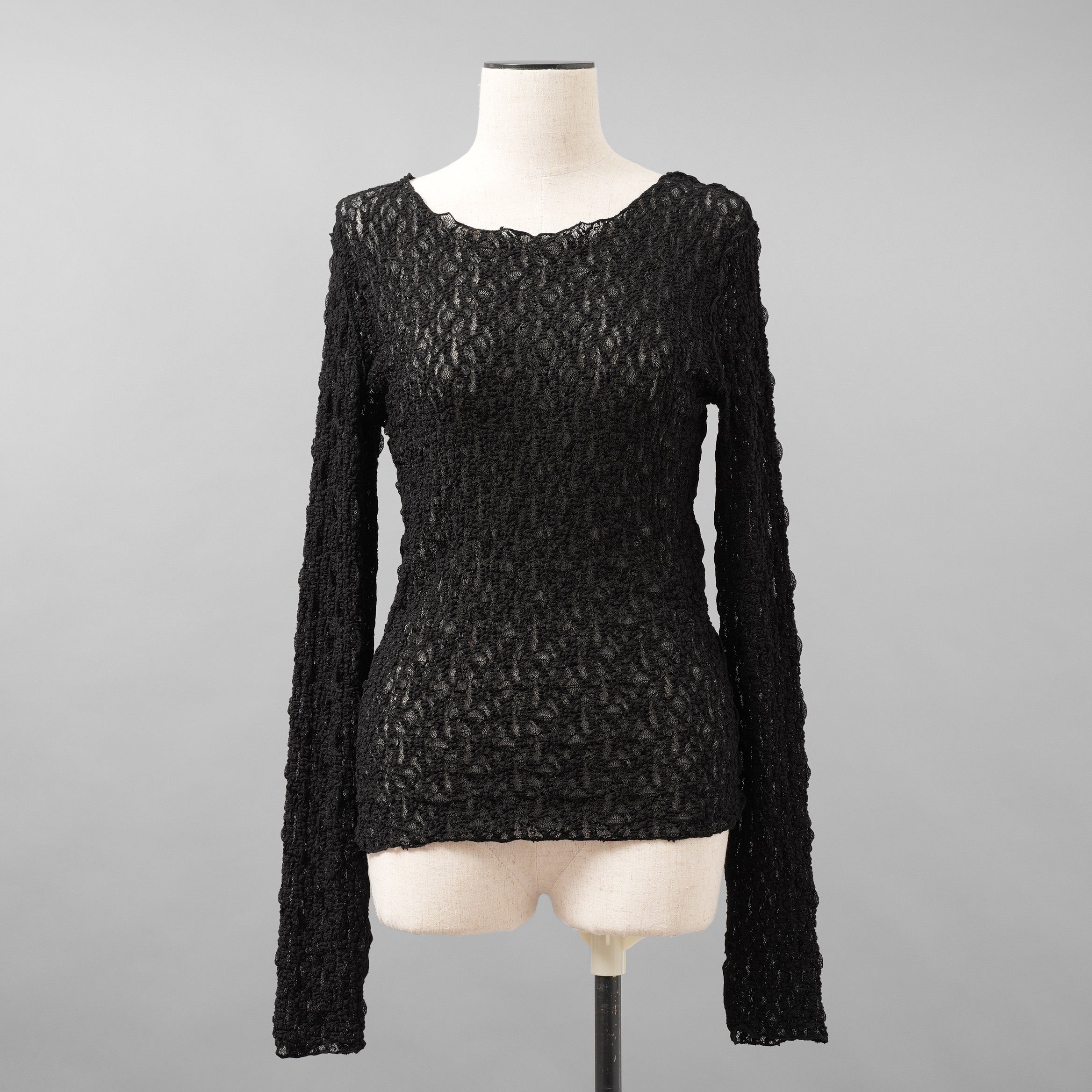 ASTRAET アストラット / 美品 25SS レース ロングスリーブカットソー 長袖Tシャツ / 5412-2-710155 / size FREE（ BLACK ) レディース