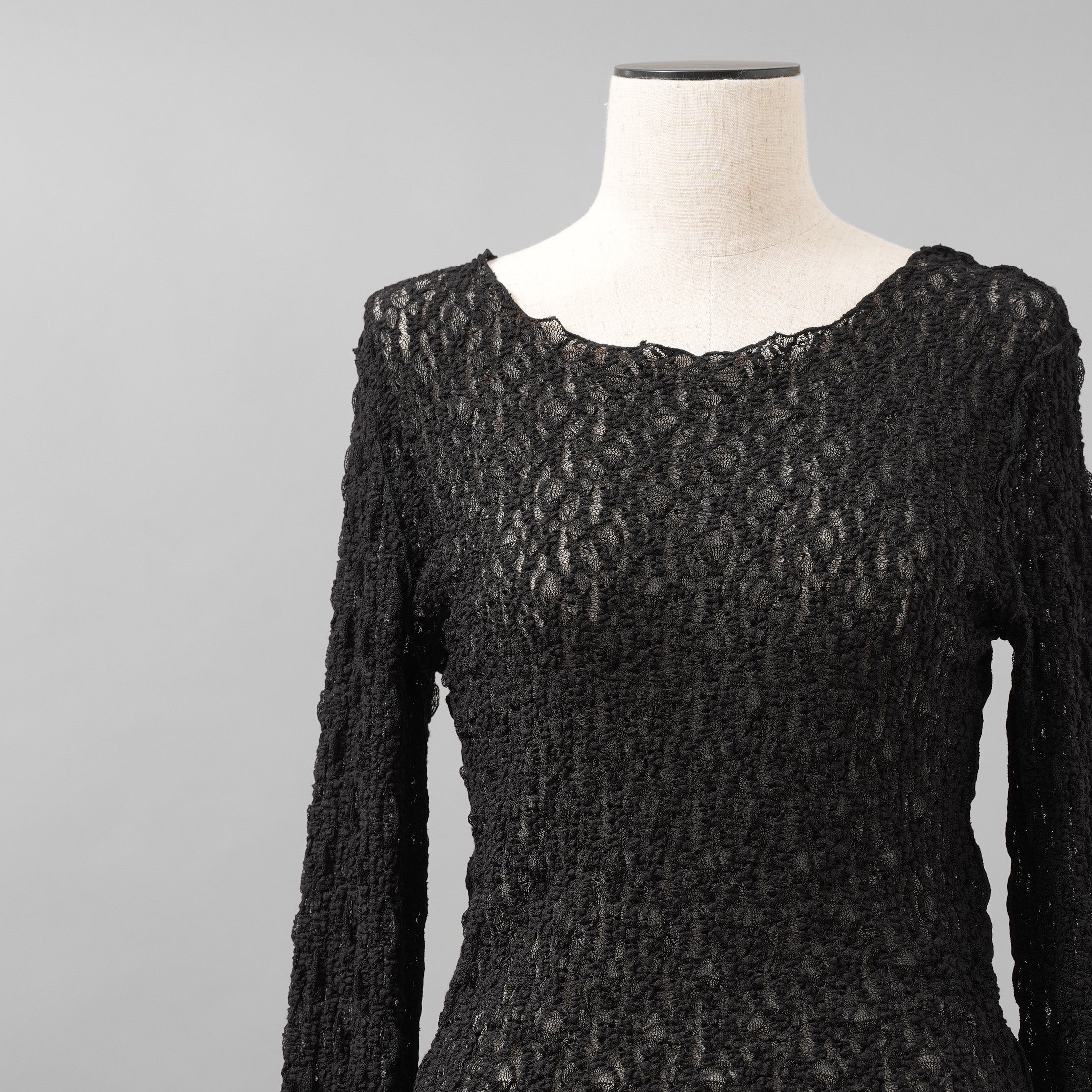 ASTRAET アストラット / 美品 25SS レース ロングスリーブカットソー 長袖Tシャツ / 5412-2-710155 / size FREE（ BLACK ) レディース