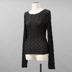 ASTRAET アストラット / 美品 25SS レース ロングスリーブカットソー 長袖Tシャツ / 5412-2-710155 / size FREE（ BLACK ) レディース