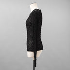 ASTRAET アストラット / 美品 25SS レース ロングスリーブカットソー 長袖Tシャツ / 5412-2-710155 / size FREE（ BLACK ) レディース
