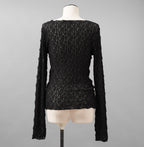 ASTRAET アストラット / 美品 25SS レース ロングスリーブカットソー 長袖Tシャツ / 5412-2-710155 / size FREE（ BLACK ) レディース