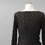 ASTRAET アストラット / 美品 25SS レース ロングスリーブカットソー 長袖Tシャツ / 5412-2-710155 / size FREE（ BLACK ) レディース
