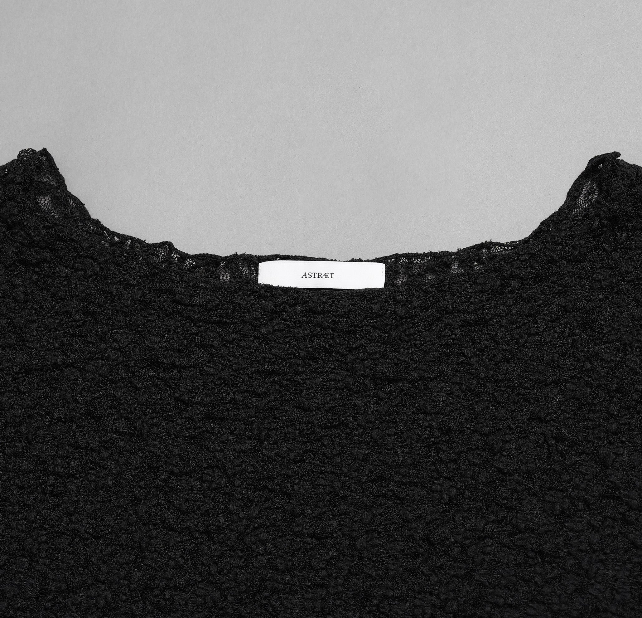 ASTRAET アストラット / 美品 25SS レース ロングスリーブカットソー 長袖Tシャツ / 5412-2-710155 / size FREE（ BLACK ) レディース