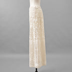 VALENTINO ヴァレンティノ / 21SS ポインテルニット コットン混 レース フレアパンツ / XB3RB4F66U6 / size 40 ( IVORY ) レディース