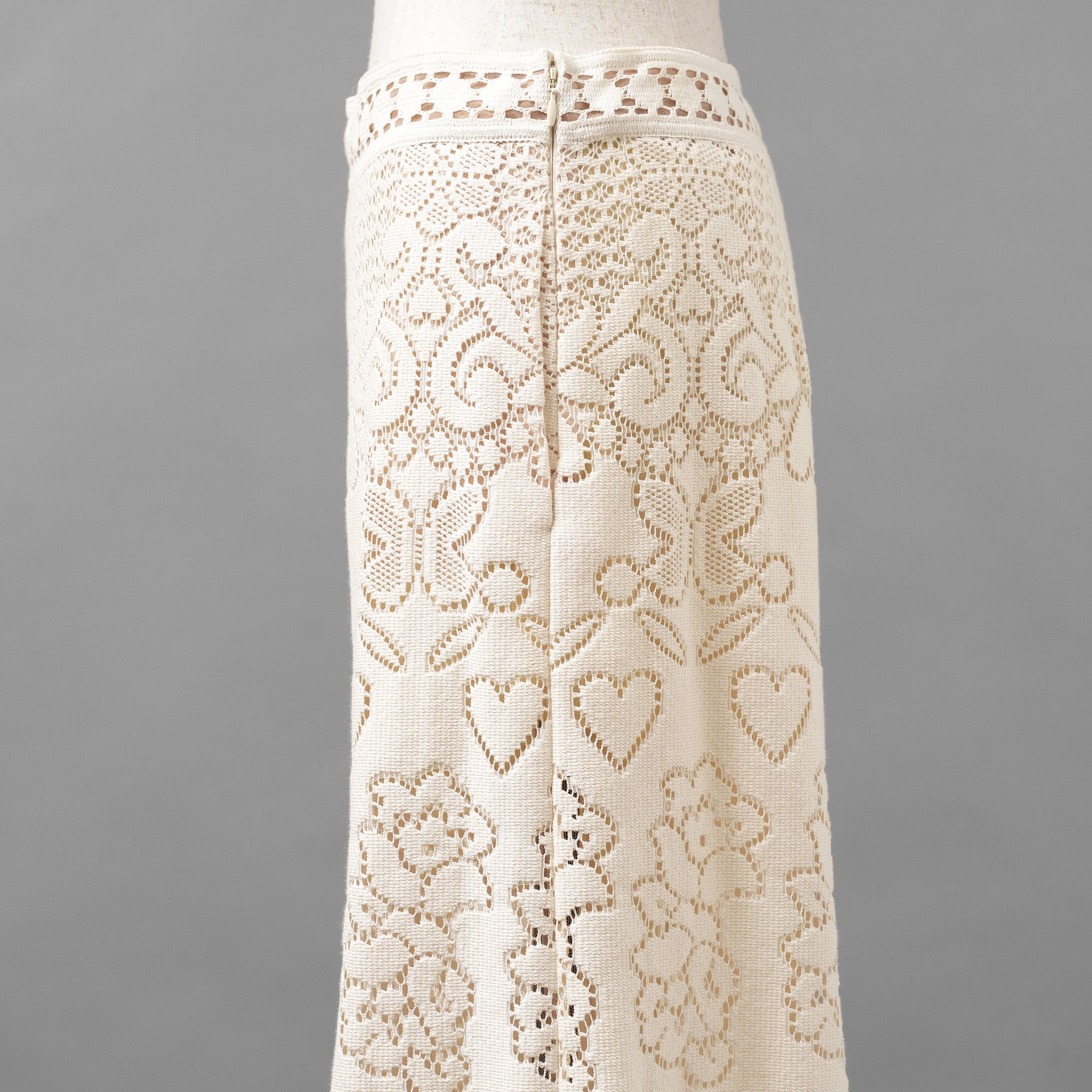 VALENTINO ヴァレンティノ / 21SS ポインテルニット コットン混 レース フレアパンツ / XB3RB4F66U6 / size 40 ( IVORY ) レディース