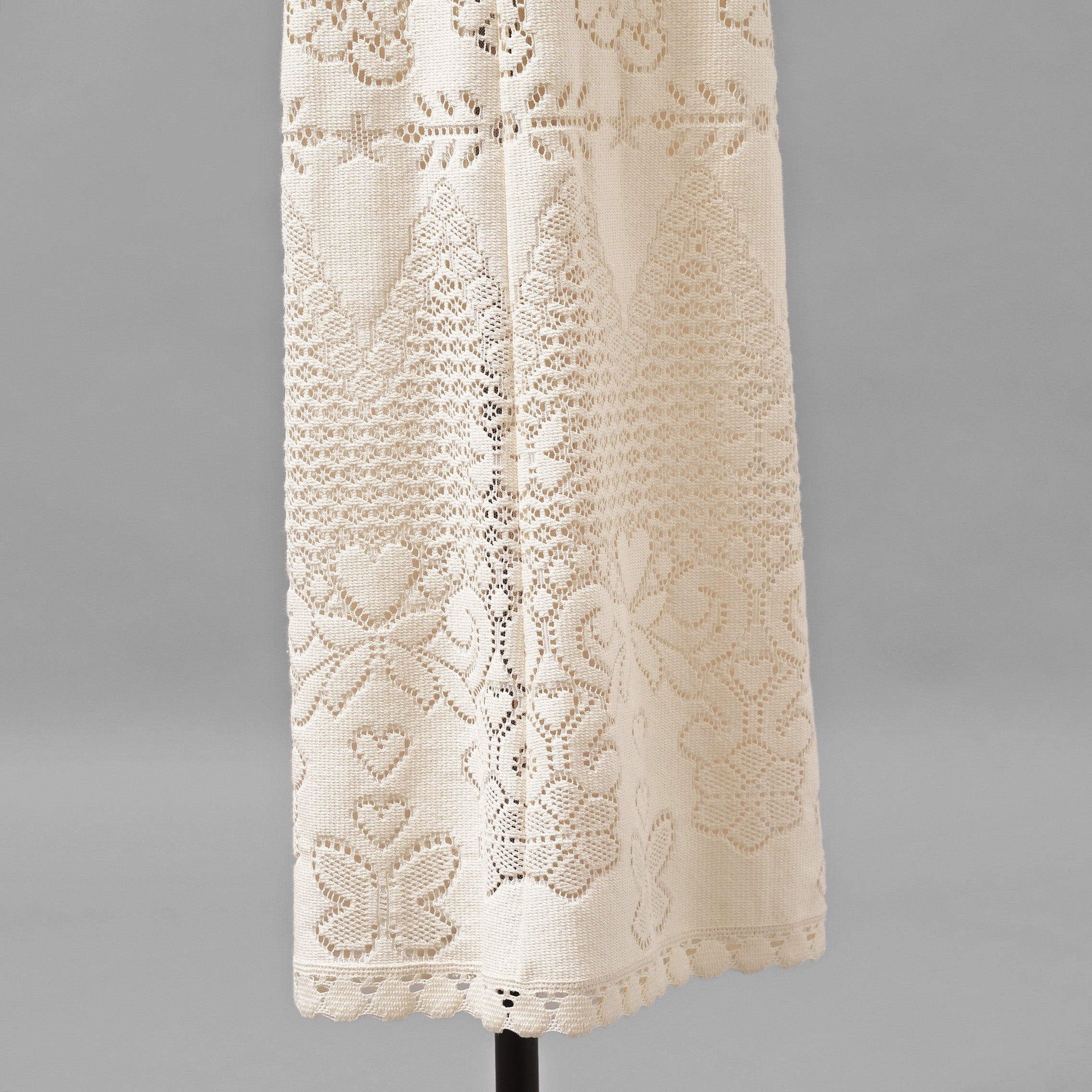 VALENTINO ヴァレンティノ / 21SS ポインテルニット コットン混 レース フレアパンツ / XB3RB4F66U6 / size 40 ( IVORY ) レディース