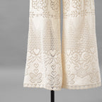 VALENTINO ヴァレンティノ / 21SS ポインテルニット コットン混 レース フレアパンツ / XB3RB4F66U6 / size 40 ( IVORY ) レディース