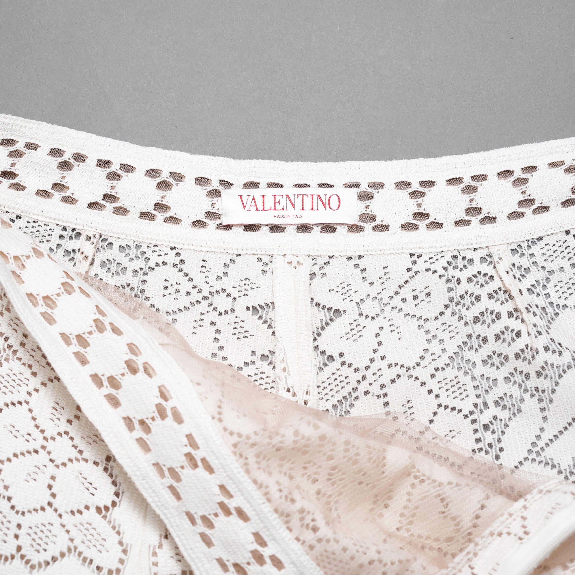 VALENTINO ヴァレンティノ / 21SS ポインテルニット コットン混 レース フレアパンツ / XB3RB4F66U6 / size 40 ( IVORY ) レディース