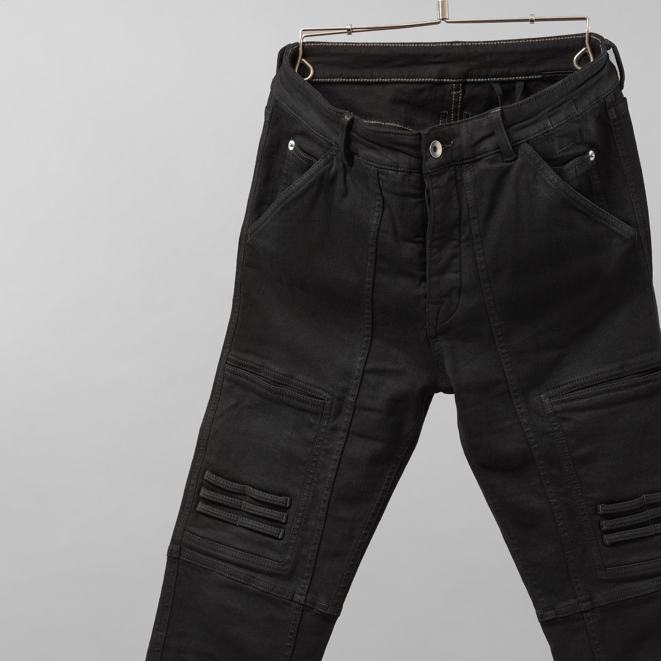 Rick Owens DRKSHDW ダークシャドウ / 美品 23SS EASY NAGAKIN JOGGERS コーティング スキニー パンツ / DU01C6360-SBB / size S (BLACK)