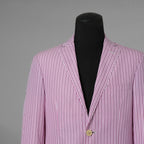 ETRO エトロ / 14SS コットン ストライプ シングルブレスト ジャケット / 141-1J820-6001 / size 46 (PINK) 352135-in-ue