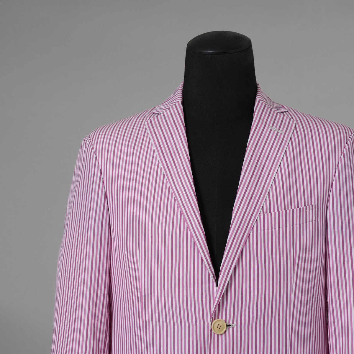 ETRO エトロ / 14SS コットン ストライプ シングルブレスト ジャケット / 141-1J820-6001 / size 46 (PINK) 352135-in-ue