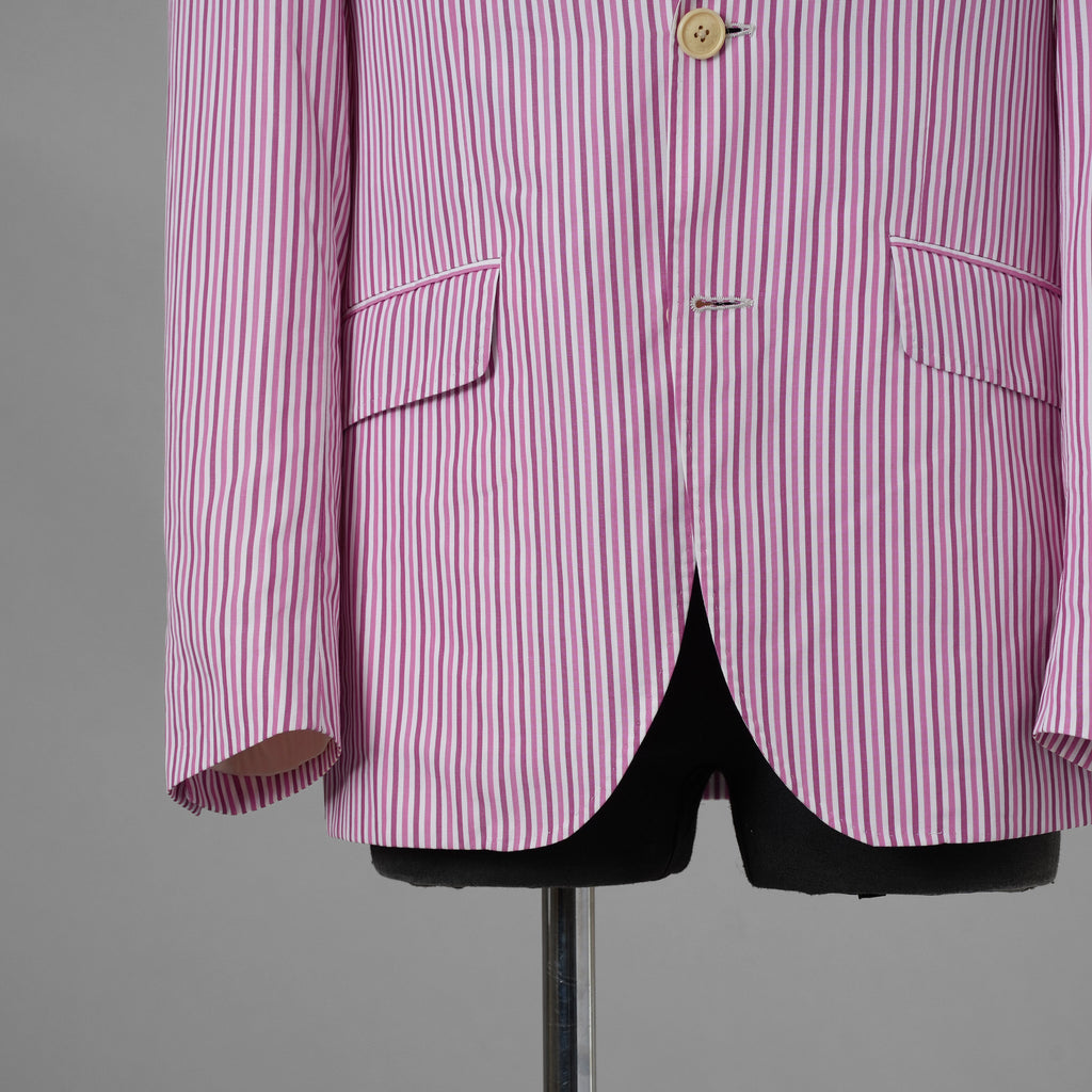 ETRO エトロ / 14SS コットン ストライプ シングルブレスト ジャケット / 141-1J820-6001 / size 46 (PINK) 352135-in-ue