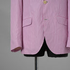ETRO エトロ / 14SS コットン ストライプ シングルブレスト ジャケット / 141-1J820-6001 / size 46 (PINK) 352135-in-ue