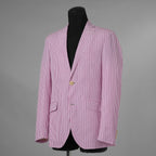 ETRO エトロ / 14SS コットン ストライプ シングルブレスト ジャケット / 141-1J820-6001 / size 46 (PINK) 352135-in-ue