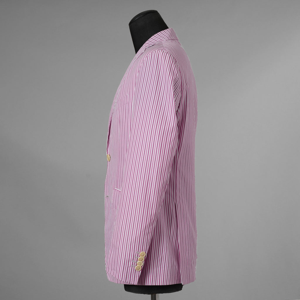 ETRO エトロ / 14SS コットン ストライプ シングルブレスト ジャケット / 141-1J820-6001 / size 46 (PINK) 352135-in-ue