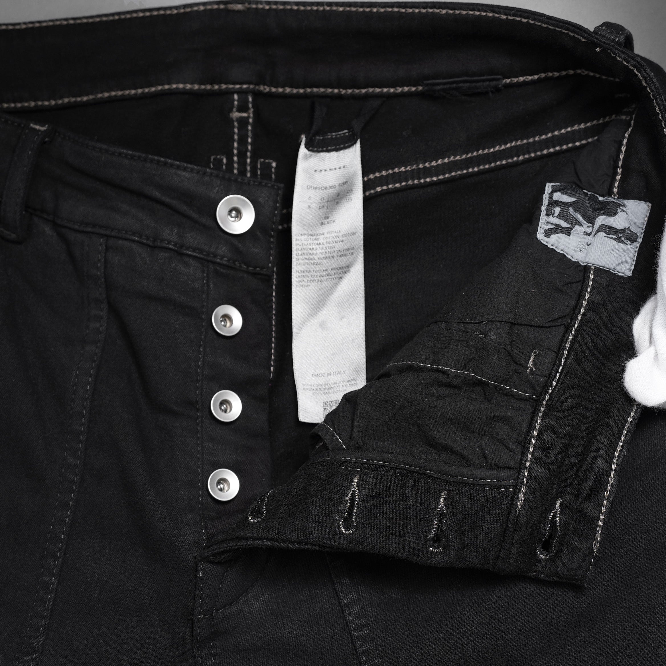 Rick Owens DRKSHDW ダークシャドウ / 美品 23SS EASY NAGAKIN JOGGERS コーティング スキニー パンツ / DU01C6360-SBB / size S (BLACK)
