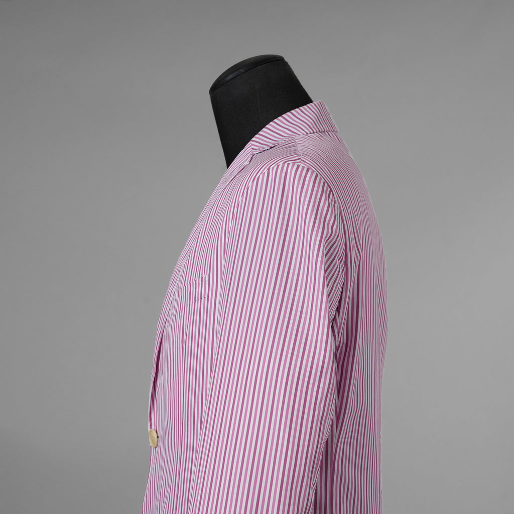 ETRO エトロ / 14SS コットン ストライプ シングルブレスト ジャケット / 141-1J820-6001 / size 46 (PINK) 352135-in-ue
