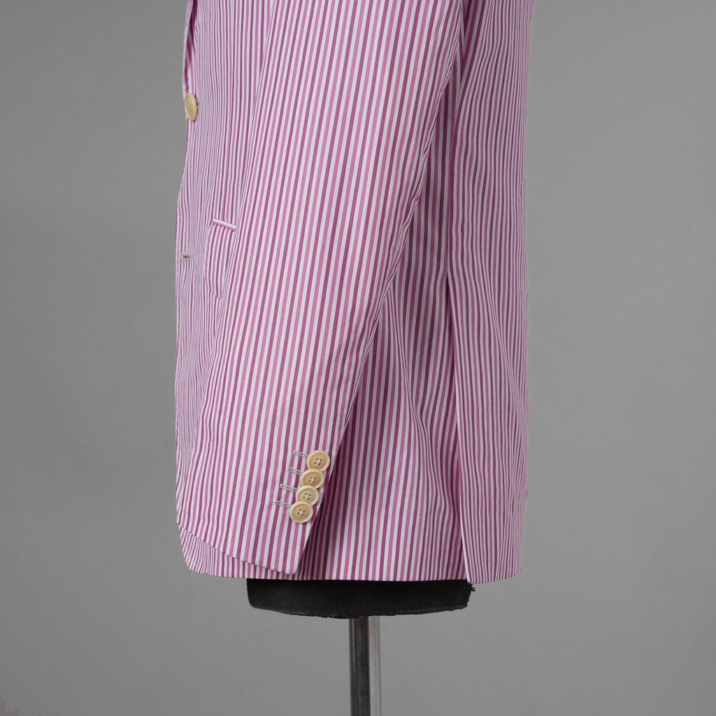 ETRO エトロ / 14SS コットン ストライプ シングルブレスト ジャケット / 141-1J820-6001 / size 46 (PINK) 352135-in-ue