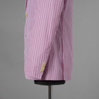 ETRO エトロ / 14SS コットン ストライプ シングルブレスト ジャケット / 141-1J820-6001 / size 46 (PINK) 352135-in-ue