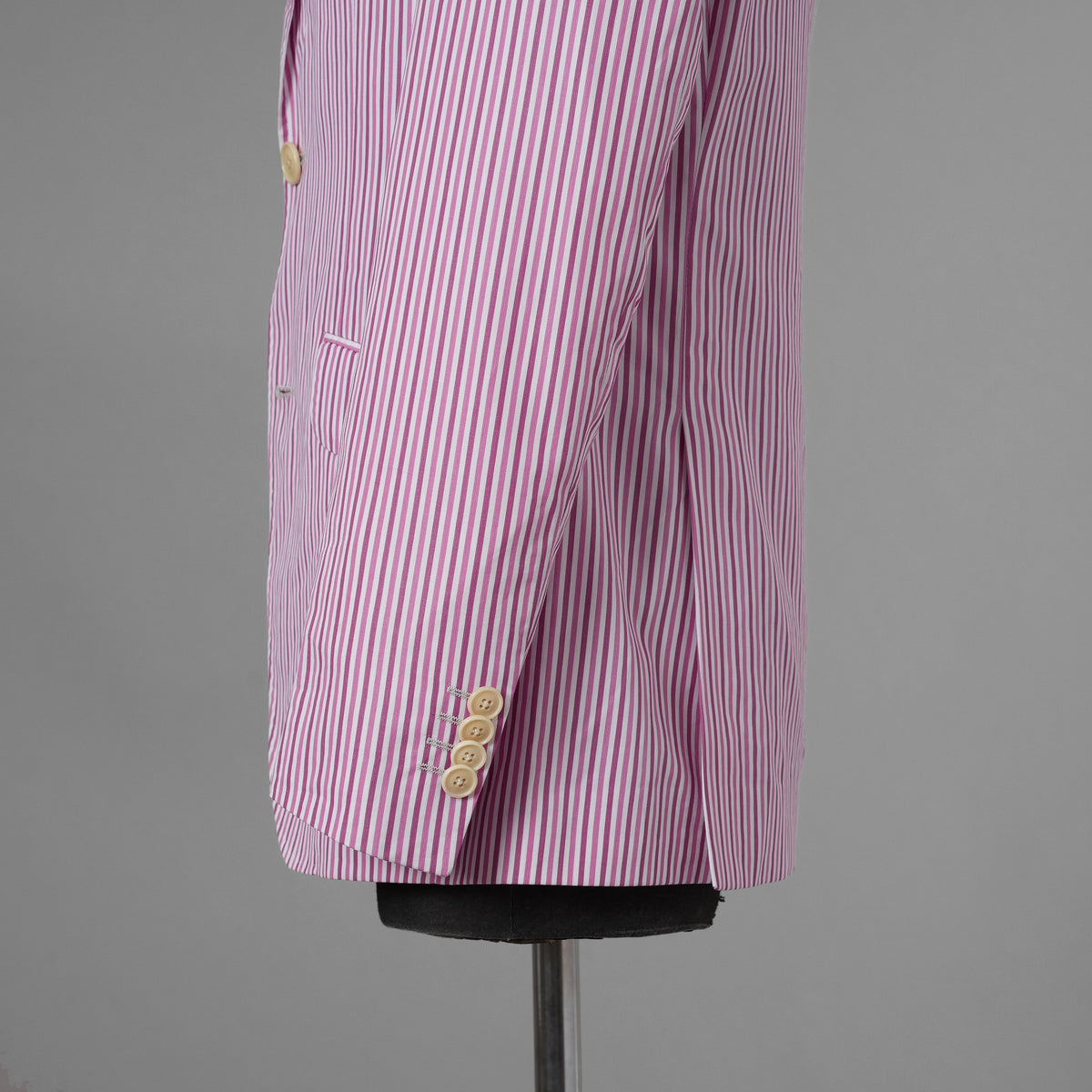 ETRO エトロ / 14SS コットン ストライプ シングルブレスト ジャケット / 141-1J820-6001 / size 46 (PINK) 352135-in-ue