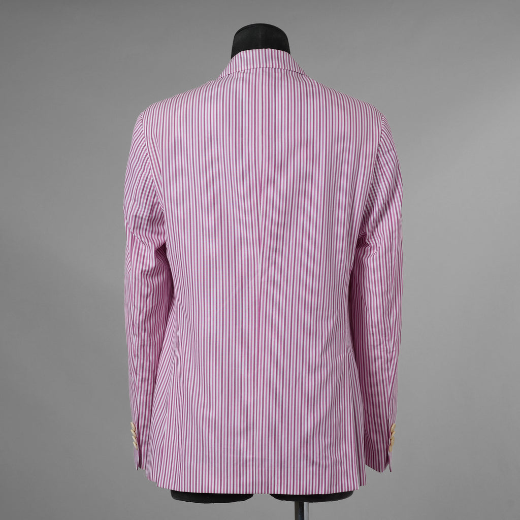 ETRO エトロ / 14SS コットン ストライプ シングルブレスト ジャケット / 141-1J820-6001 / size 46 (PINK) 352135-in-ue