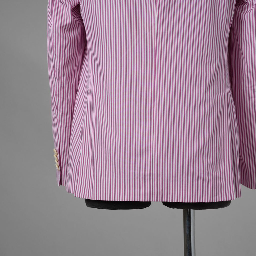 ETRO エトロ / 14SS コットン ストライプ シングルブレスト ジャケット / 141-1J820-6001 / size 46 (PINK) 352135-in-ue
