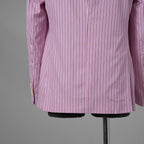 ETRO エトロ / 14SS コットン ストライプ シングルブレスト ジャケット / 141-1J820-6001 / size 46 (PINK) 352135-in-ue