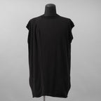 RIPVANWINKLE リップヴァンウィンクル / 美品 23SS CROSS KNIT JERSEY VEST アシンメトリー ドレープ ノースリーブカットソー ニット / RW-420 / size L ( BLACK )