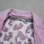 ETRO エトロ / 14SS コットン ストライプ シングルブレスト ジャケット / 141-1J820-6001 / size 46 (PINK) 352135-in-ue