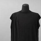 RIPVANWINKLE リップヴァンウィンクル / 美品 23SS CROSS KNIT JERSEY VEST アシンメトリー ドレープ ノースリーブカットソー ニット / RW-420 / size L ( BLACK )