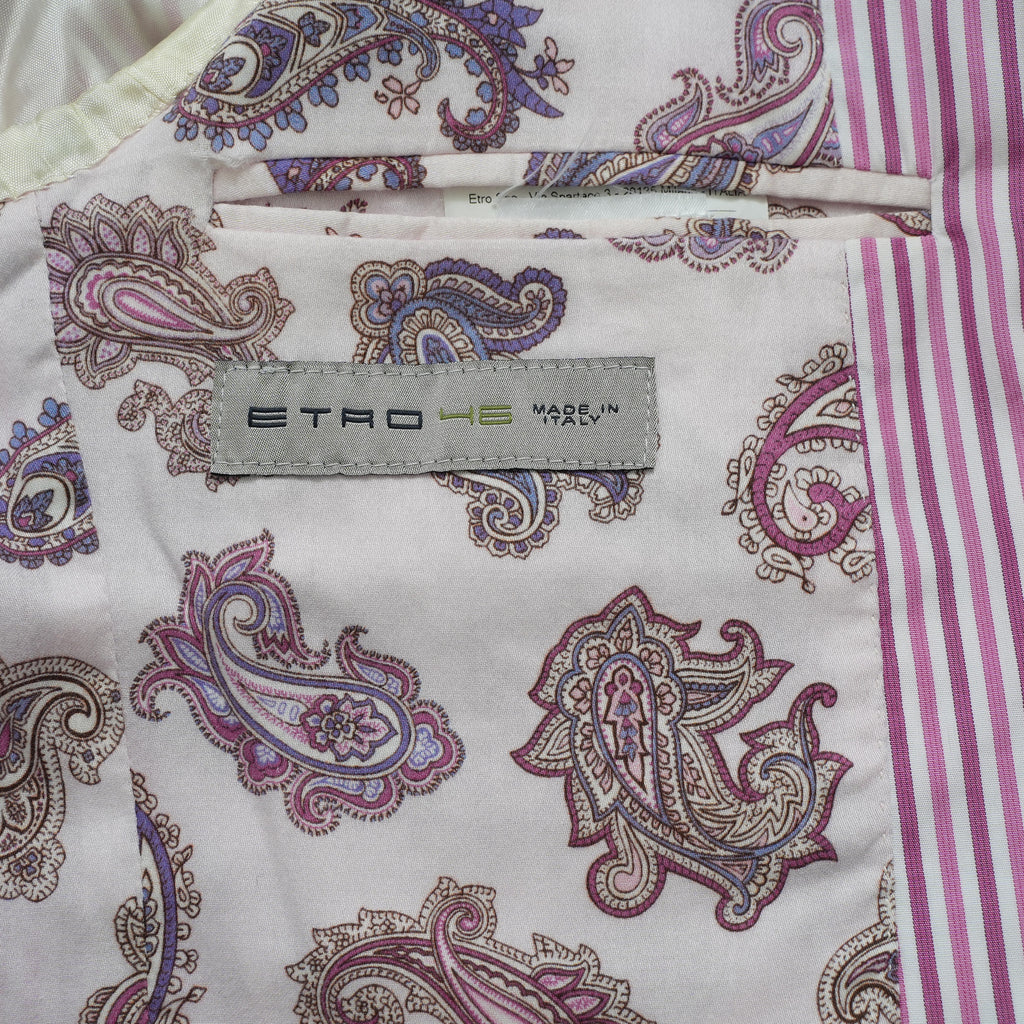 ETRO エトロ / 14SS コットン ストライプ シングルブレスト ジャケット / 141-1J820-6001 / size 46 (PINK) 352135-in-ue