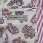 ETRO エトロ / 14SS コットン ストライプ シングルブレスト ジャケット / 141-1J820-6001 / size 46 (PINK) 352135-in-ue