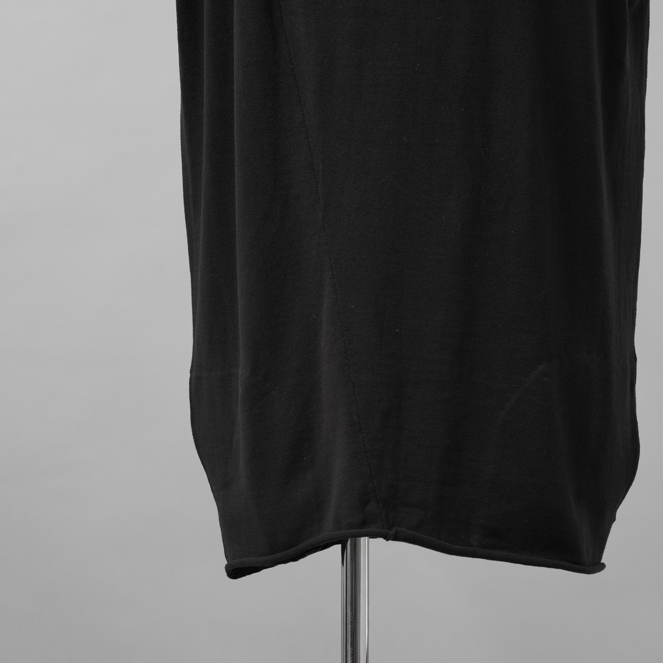 RIPVANWINKLE リップヴァンウィンクル / 美品 23SS CROSS KNIT JERSEY VEST アシンメトリー ドレープ ノースリーブカットソー ニット / RW-420 / size L ( BLACK )