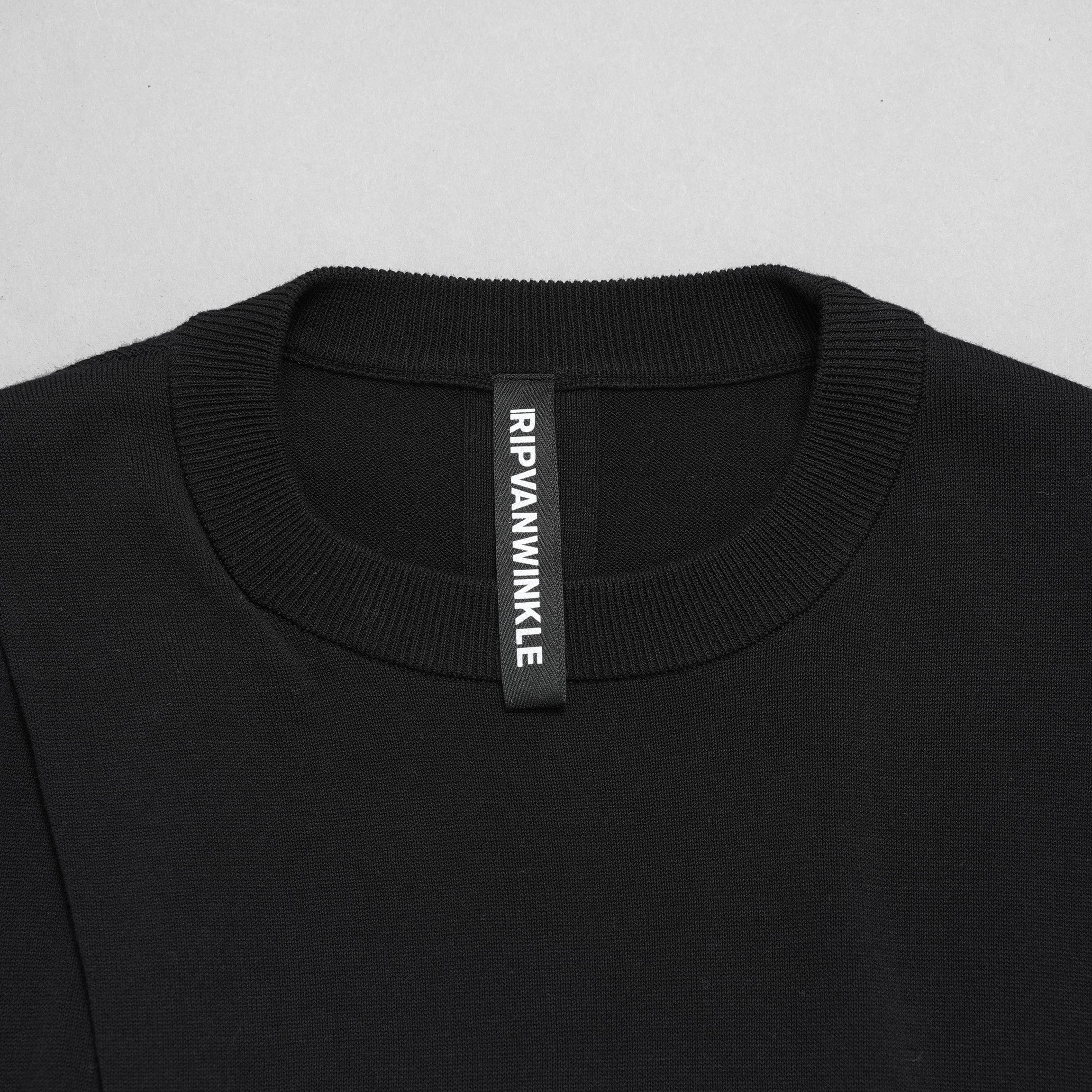 RIPVANWINKLE リップヴァンウィンクル / 美品 23SS CROSS KNIT JERSEY VEST アシンメトリー ドレープ ノースリーブカットソー ニット / RW-420 / size L ( BLACK )