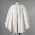 VALENTINO ヴァレンティノ / 美品 21AW ウールカシミア ブレード ケープ アウター / WB0CG2H315E / size M (IVORY) レディース 352134-izm