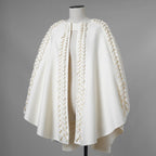 VALENTINO ヴァレンティノ / 美品 21AW ウールカシミア ブレード ケープ アウター / WB0CG2H315E / size M (IVORY) レディース 352134-izm