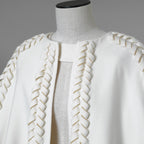 VALENTINO ヴァレンティノ / 美品 21AW ウールカシミア ブレード ケープ アウター / WB0CG2H315E / size M (IVORY) レディース 352134-izm