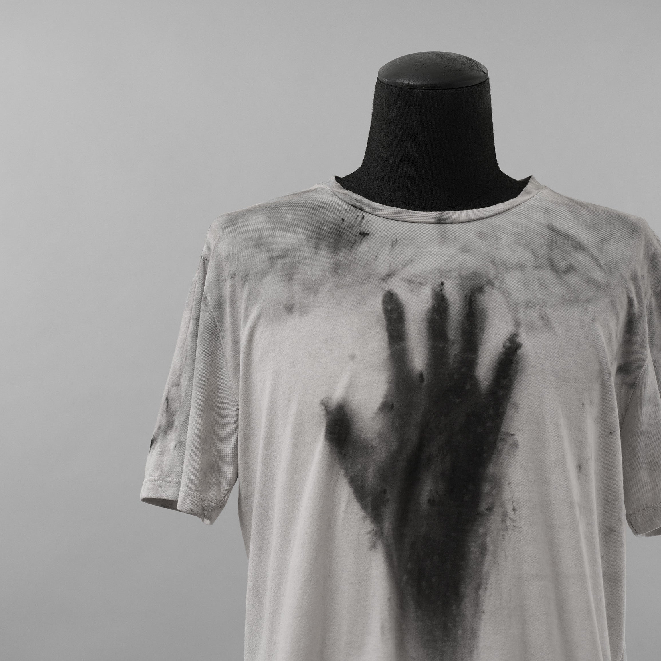 MD75 エムディ・セブンティファイブ / Hand Made Dyed And Handprint T-Shirt 半袖Tシャツ / size M ( GRAY )