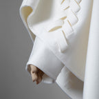 VALENTINO ヴァレンティノ / 美品 21AW ウールカシミア ブレード ケープ アウター / WB0CG2H315E / size M (IVORY) レディース 352134-izm