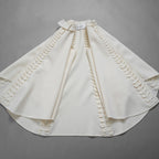 VALENTINO ヴァレンティノ / 美品 21AW ウールカシミア ブレード ケープ アウター / WB0CG2H315E / size M (IVORY) レディース 352134-izm