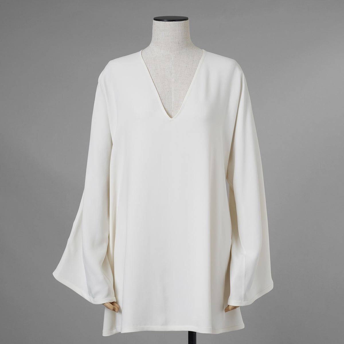 VALENTINO ヴァレンティノ / 美品 21SS ヘビークレープ チュニックブラウス 長袖シャツ / VB3AE5H065C / size 38 (WHITE) レディース 352133-izm